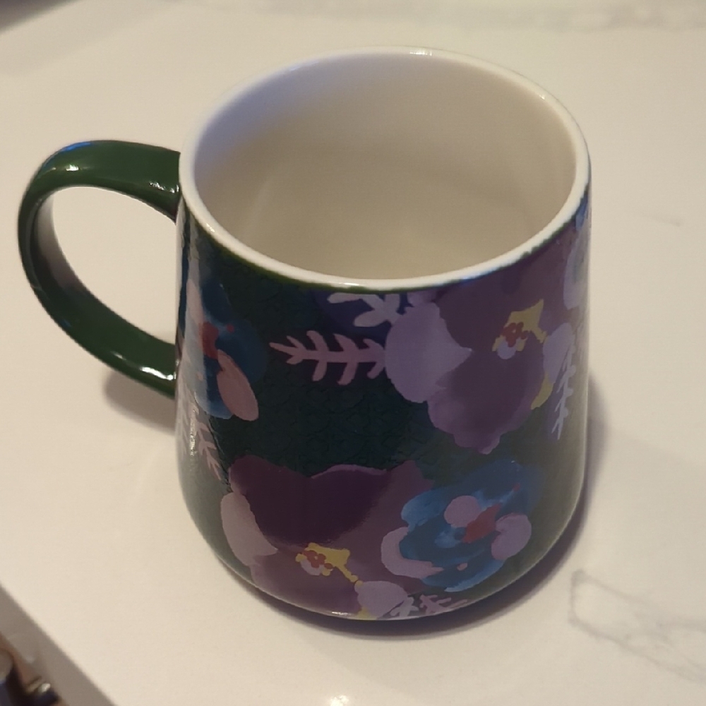 NWOT Floral Green Mug